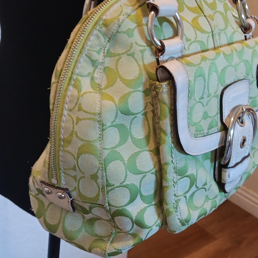 *Upcycled Coach Y2k Green Bag With Coach Ladybug 🐞 - Picture 6 of 17